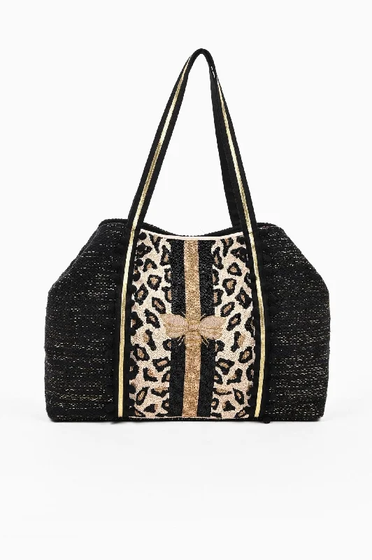 AB21-360 Hand Beaded Bee Glam tote