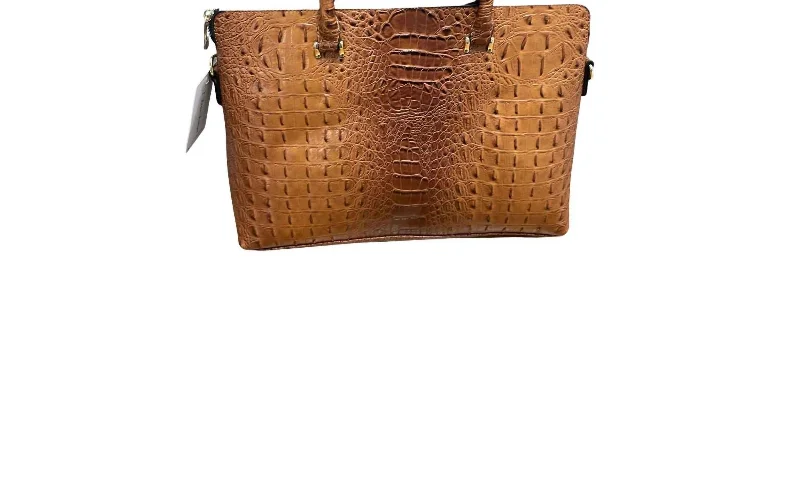 Alligator Pattern Handbag In Cognac