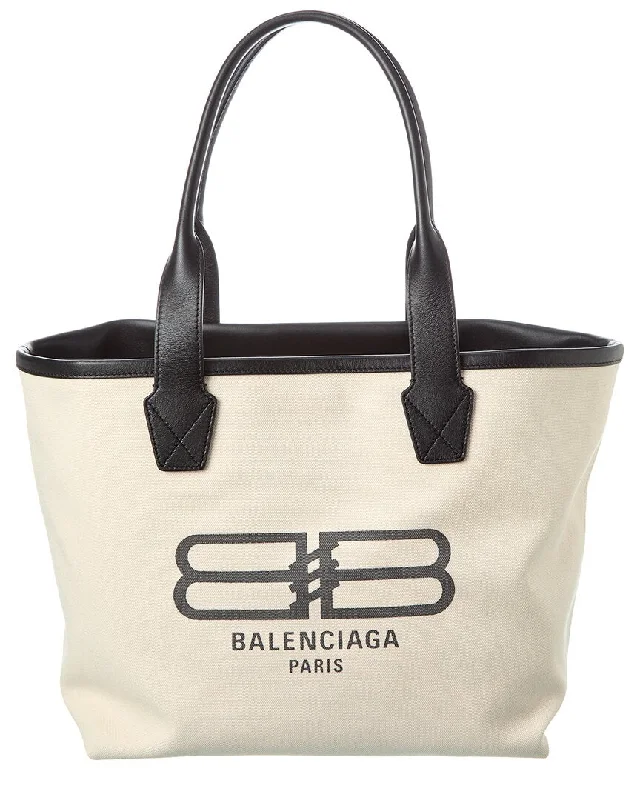 Balenciaga Jumbo Canvas & Leather Tote