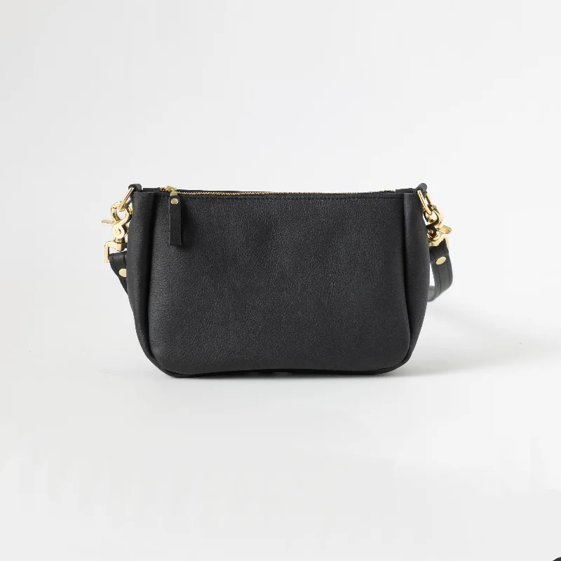 Black Vegetable Tanned Mini Crossbody Bag