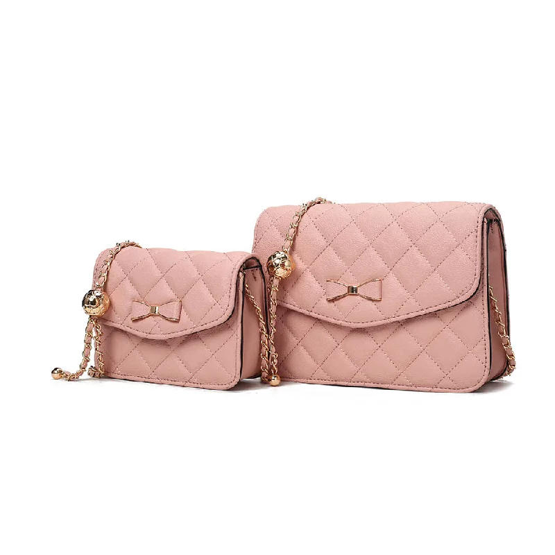 Blossom Quilted Women’s Shoulder Bag with a Mini Bag set by Mia K