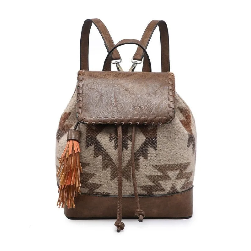 BP1987AZT Flap-Over Drawstring Backpack w/ Tassel