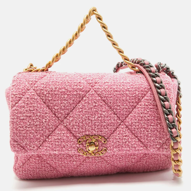 Chanel Quilted Tweed 19 Large Flap Bag