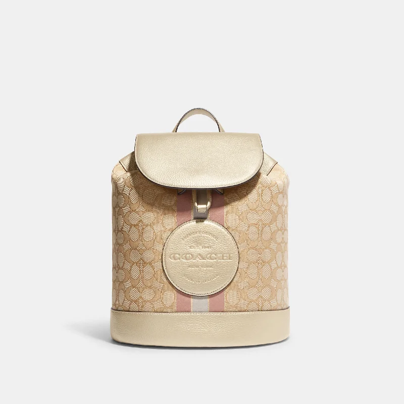 Coach Outlet Dempsey Drawstring Backpack In Signature Jacquard With Coach Patch And Stripe