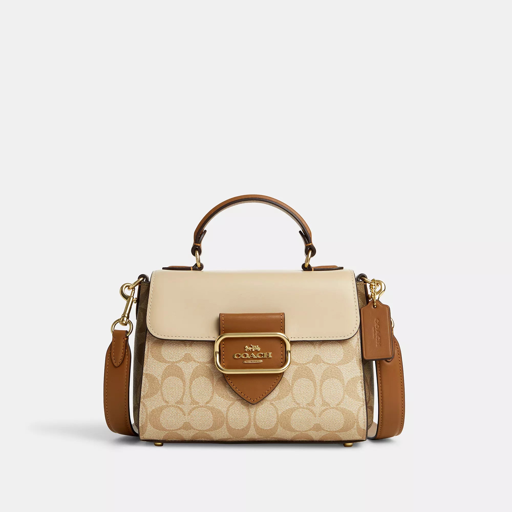 Coach Outlet Morgan Top Handle In Blocked Signature Canvas