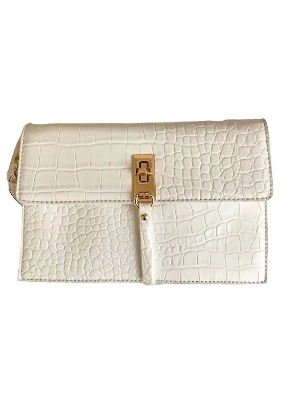 Croc Clutch in White