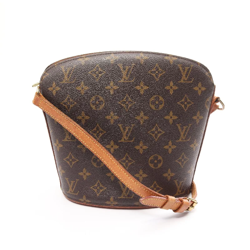 Druot Monogram Shoulder Bag Pvc Leather Brown