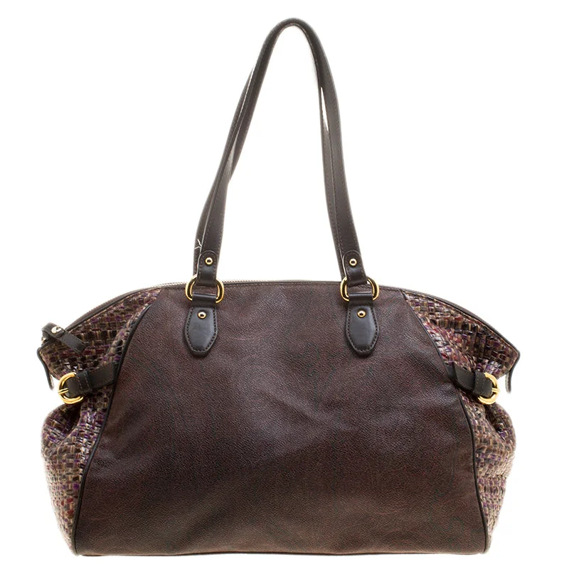 Etro Paisley Printed Coated Canvas Satchel