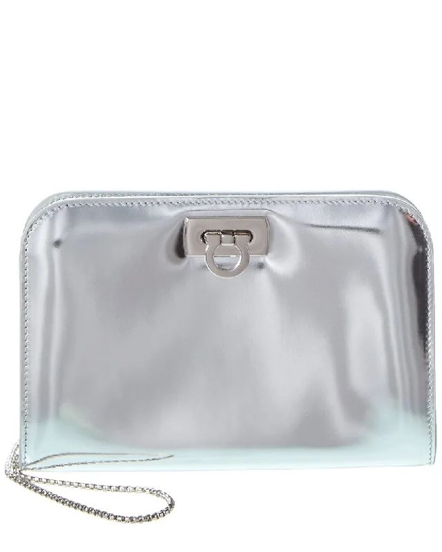 Ferragamo Diana Mini Leather Clutch