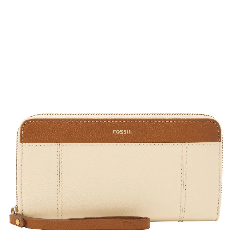 Fossil Women's Jori LiteHide Leather Zip Clutch