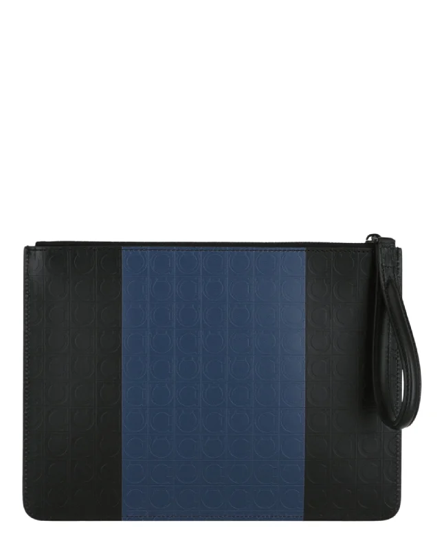 Gancini Embossed Clutch