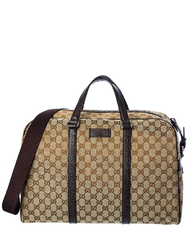 Gucci GG Canvas & Leather Tote Carry-On Duffel Bag