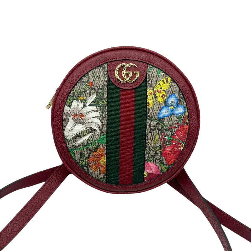 Gucci Ophidia Supreme GG Canvas Floral Round Backpack with Trim NWB