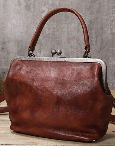 Handmade Leather handbag purse shoulder bag for women leather shopper bag