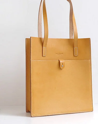 Handmade Leather handbag shoulder tote bag yellow red brown for women leather shopper bag