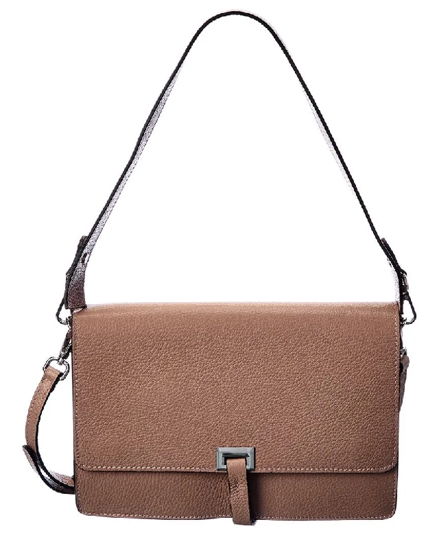 Italian Leather Top Handle Shoulder Bag