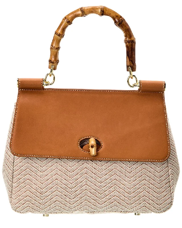 J.McLaughlin Amelia Canvas & Leather Satchel