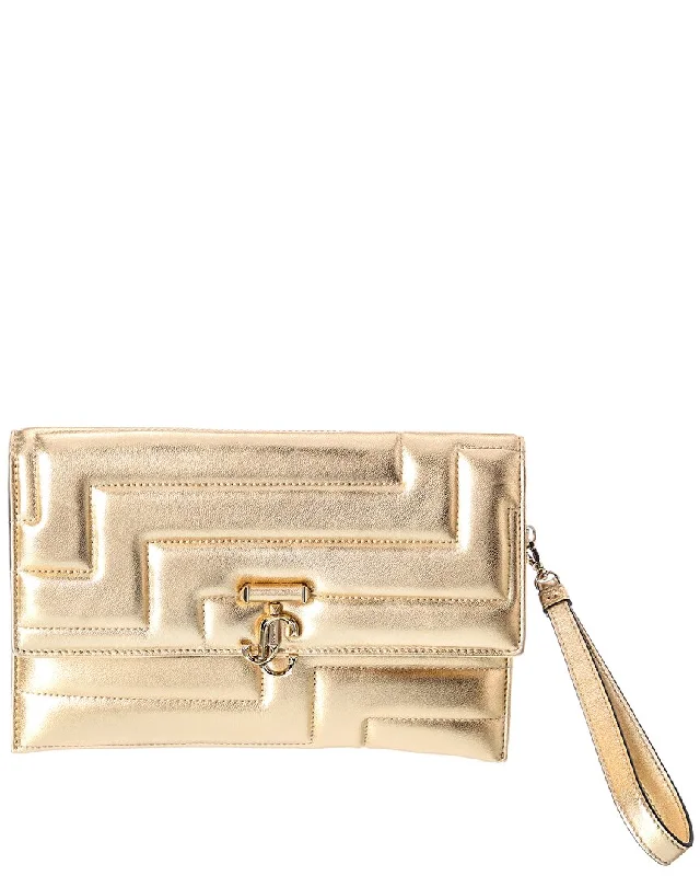 Jimmy Choo JC Square Envelope Leather Pouch