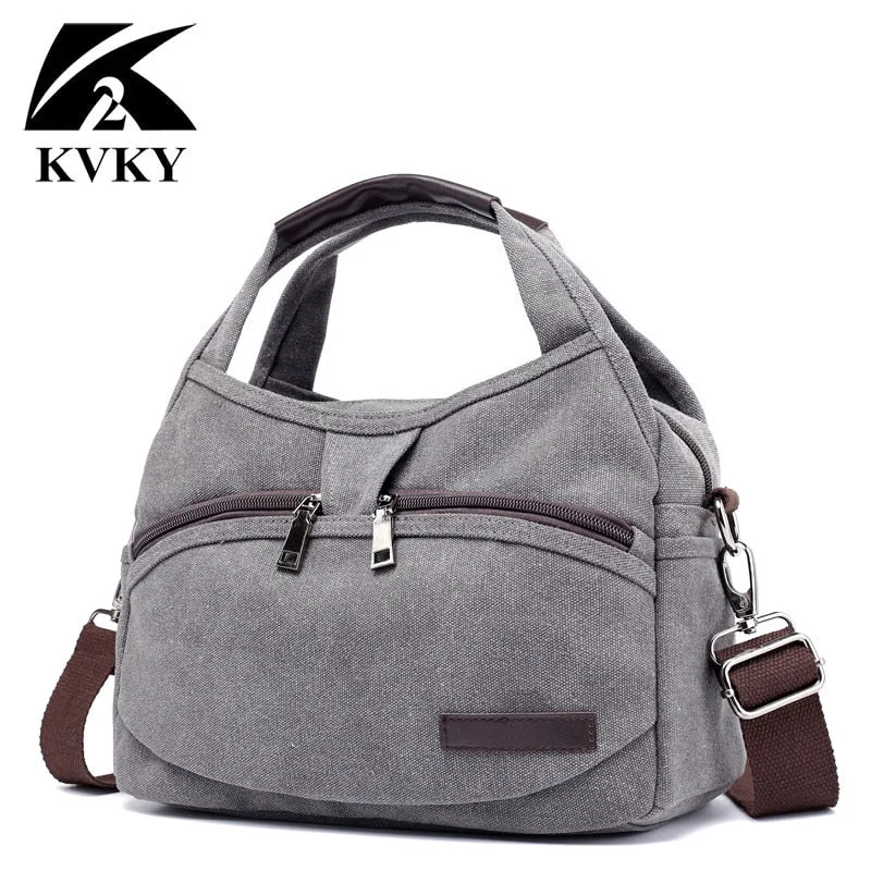 KVKY New Canvas Bags for Women Brand Handbags Women Crossbody Bags  Multifunction Small Summer Handbags Vintage Crossbody Bags