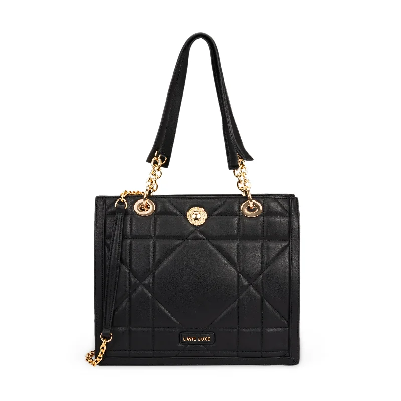 Lavie Luxe Black Large Women's Diobox Satchel Bag