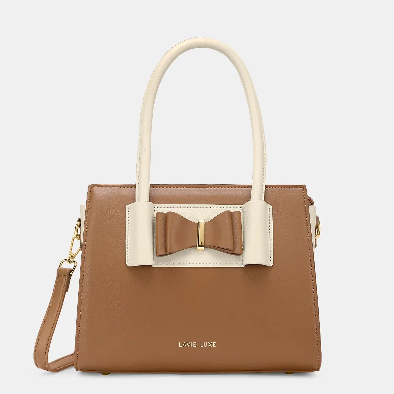 Lavie Luxe Knot Tan Medium Women's Satchel Bag