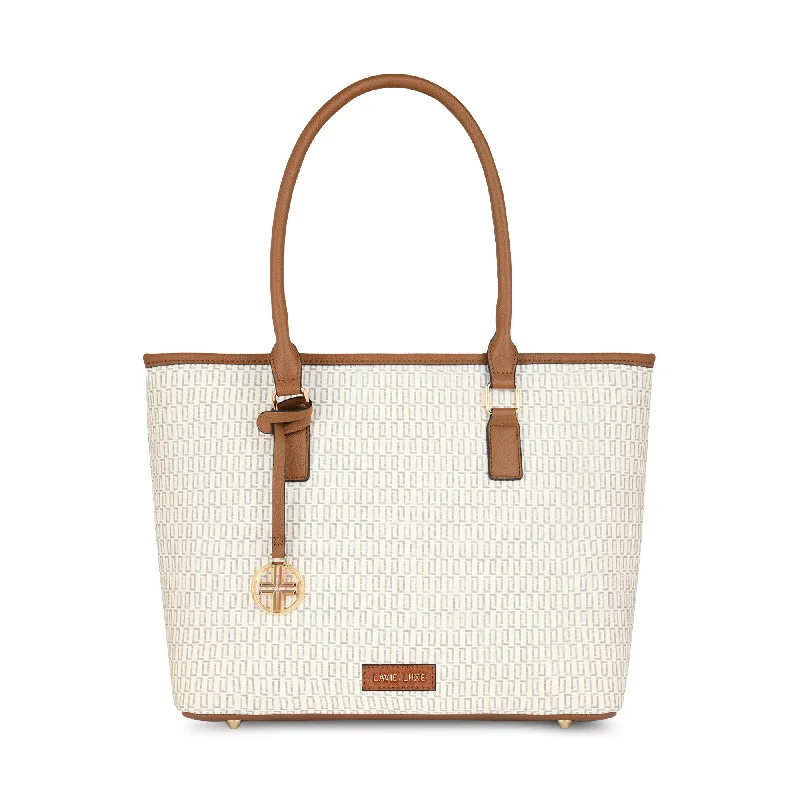 Lavie Luxe Mono Sherry Pro Off White Large Women's Handbag