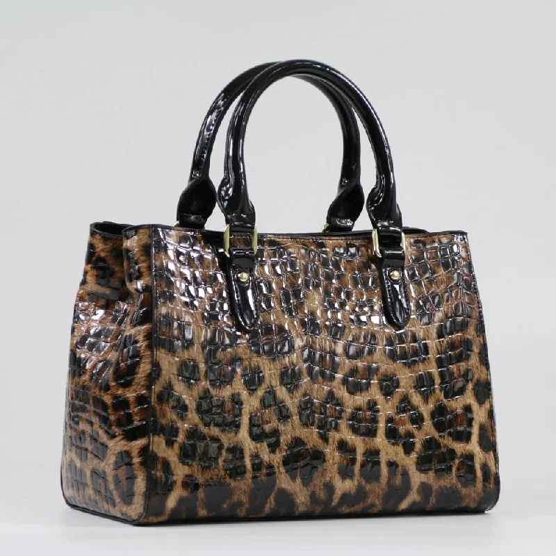 Luxury Genuine Leather Women Bag\Handbag Leopard Pattern Printed Female Tote Big Cowhide Shoulder Bags Ladies' Crossbody Bag