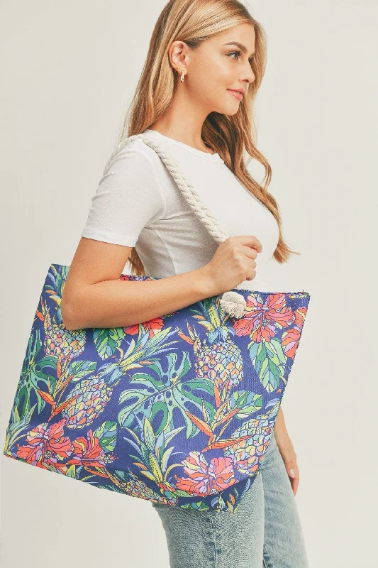 MB0175 Tropical Pineapple Tote Bag