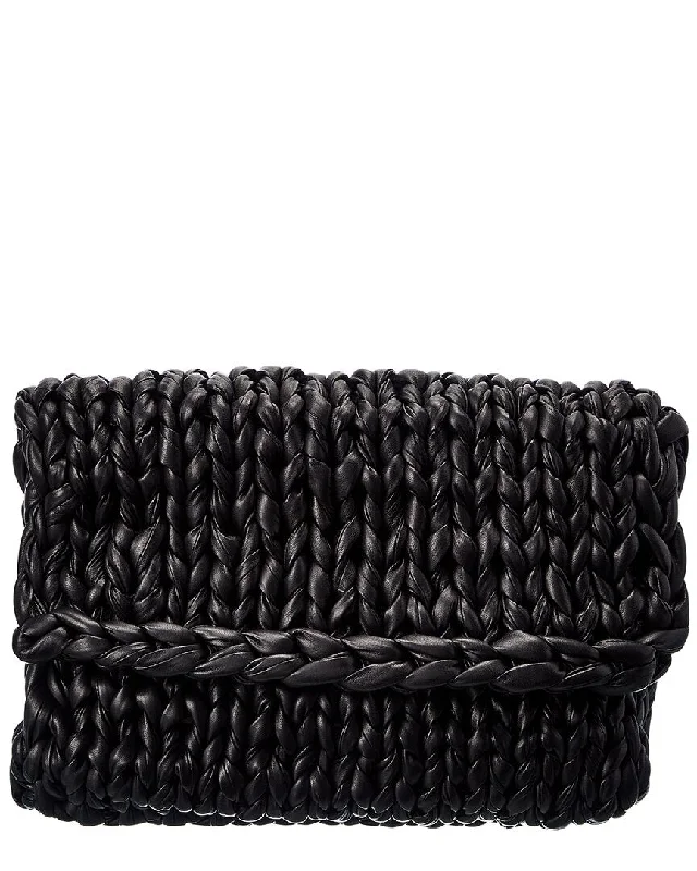 Michael Kors Collection Woven Leather Envelope Clutch