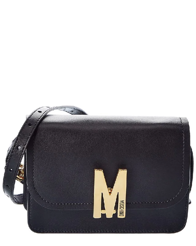 Moschino Logo Small Leather Shoulder Bag