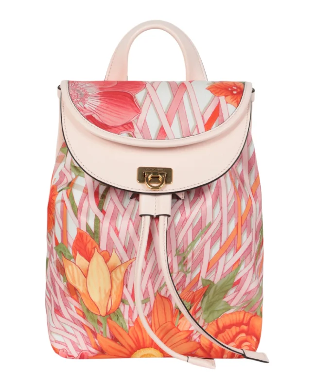 Nylon Floral Backpack