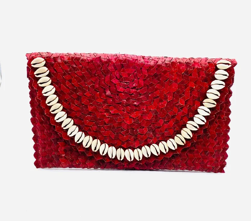 Pandegelang Clutch In Maroon