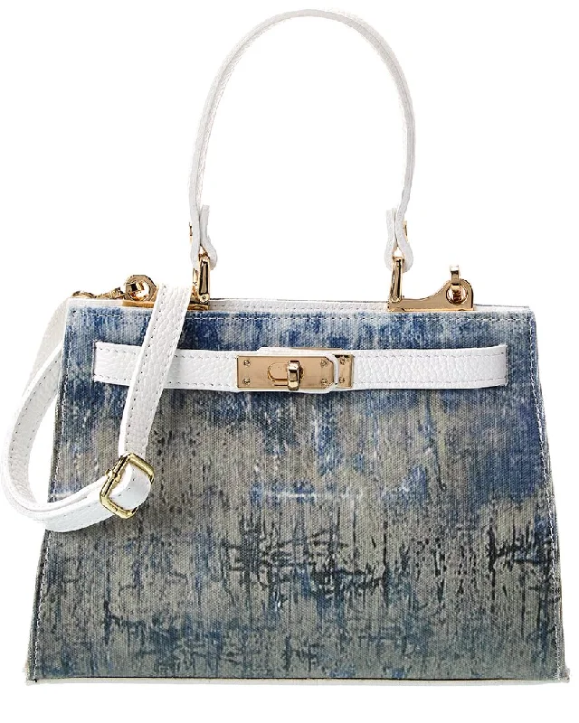 Persaman New York Robin Denim & Leather Satchel