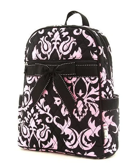 DAQ2716 Quilted Damask Zippered Backpack