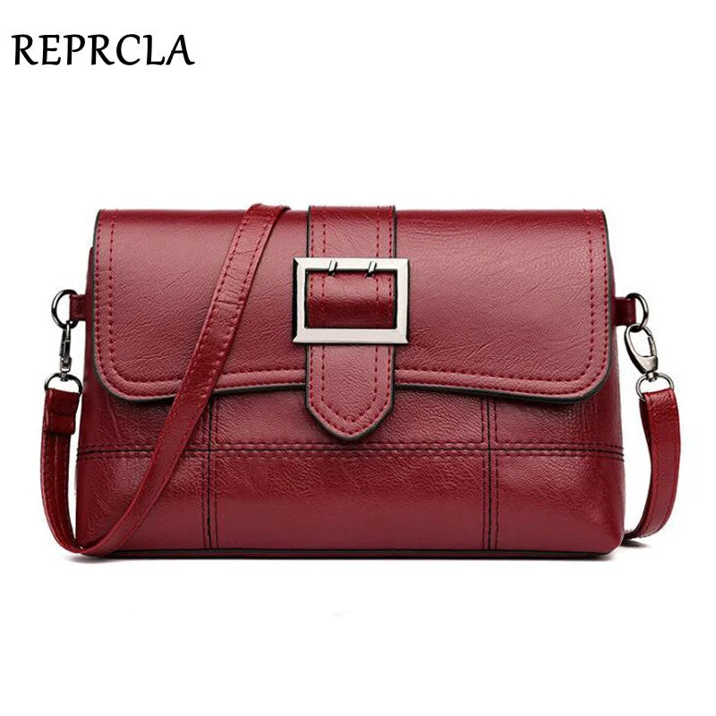 REPRCLA Brand Designer Women Shoulder Bag Fashion Handbag and Purse PU Leather Crossbody Bags for Women 2019 New Black&Red