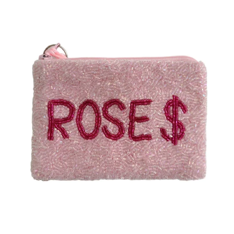 Rose Coin Purse In Pink