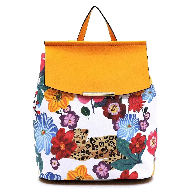 SF2758 Flower Leopard Convertible Backpack