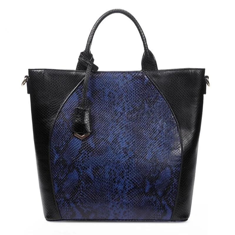 Snake Skin Pattern Leather Shoulder Bag