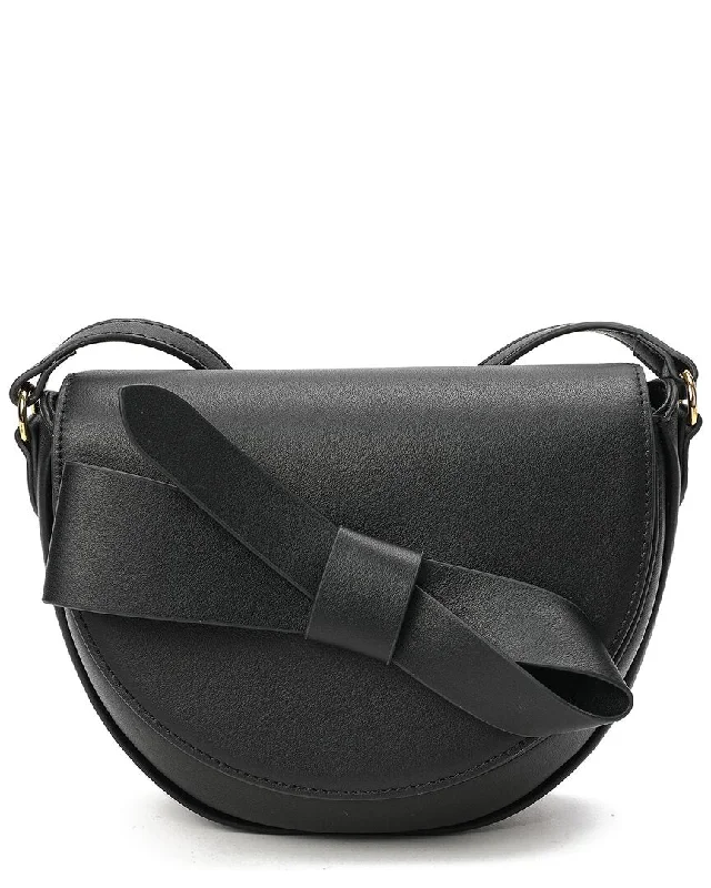 Tiffany & Fred Front Bow Smooth Leather Shoulder Bag