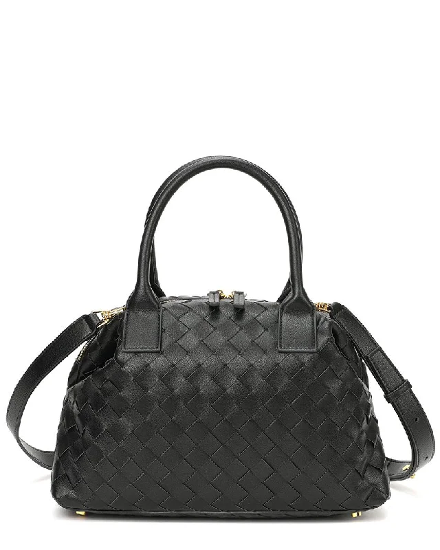 Tiffany & Fred Large Woven Leather Satchel