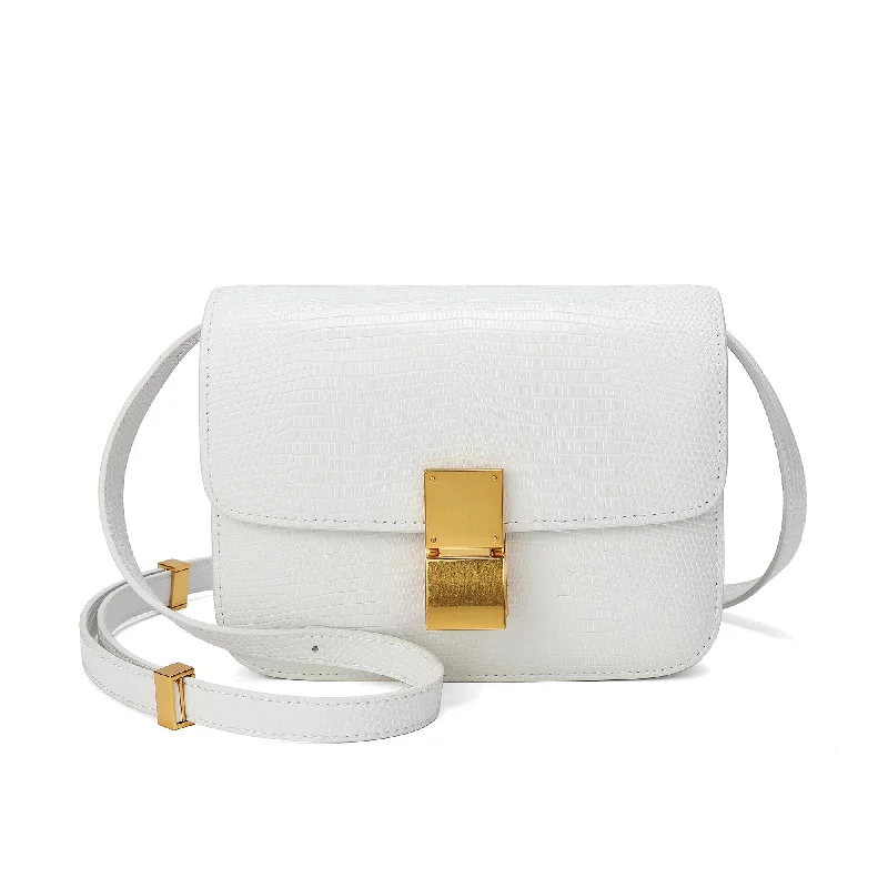 Tiffany & Fred Lizard Embossed Leather Crossbody/Shoulder Bag