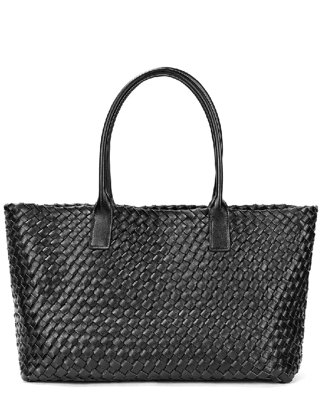 Tiffany & Fred Paris Large Hand-Woven Leather Tote