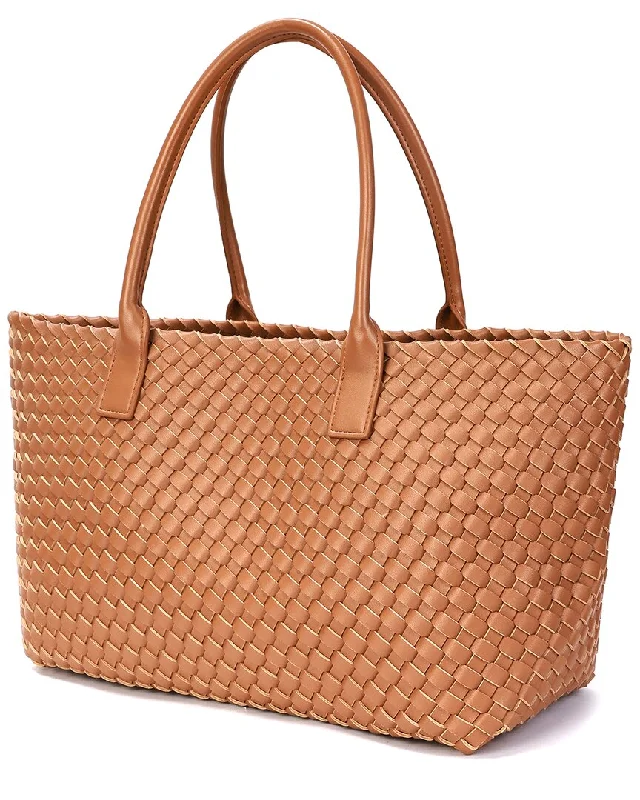 Tiffany & Fred Paris Large Hand-Woven Leather Tote