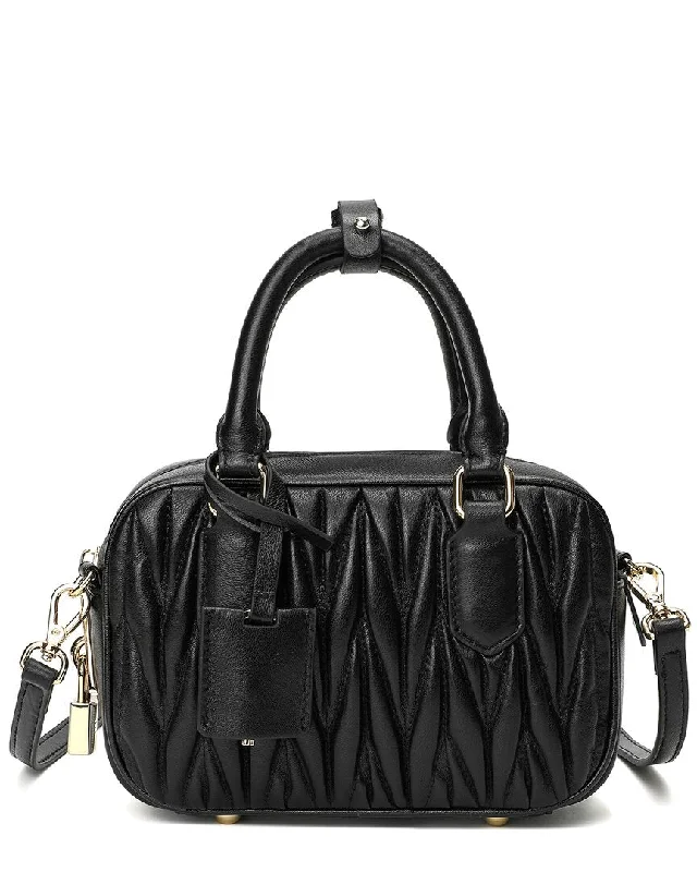 Tiffany & Fred Paris Pleated Leather Satchel