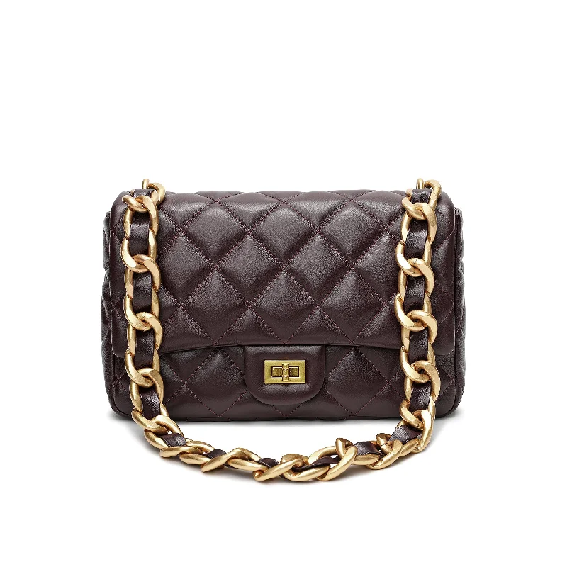 Tiffany & Fred Quilted Sheepskin Leather Shoulder Bag