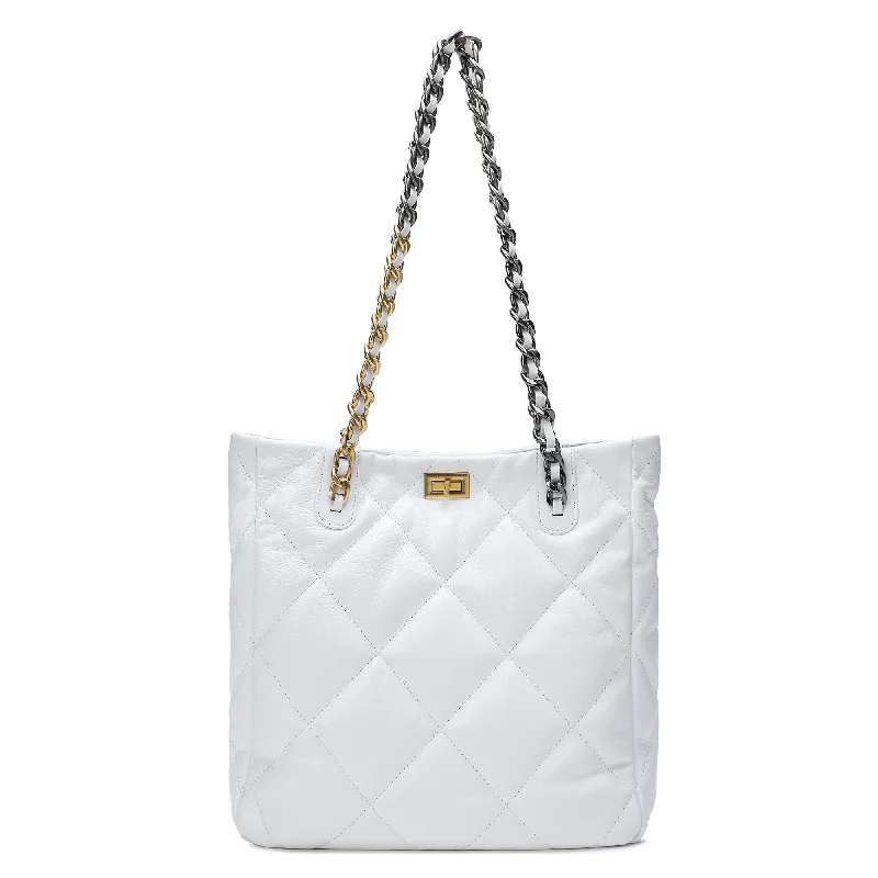 Tiffany & Fred Quilted Sheepskin Leather Tote/ Shoulder Bag