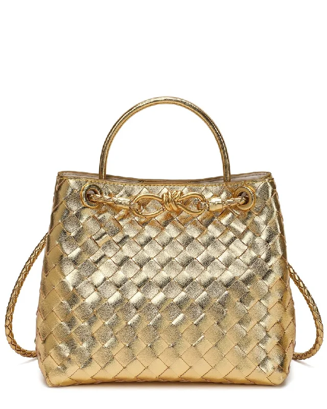 Tiffany & Fred Woven Leather Top Handle Shoulder Bag