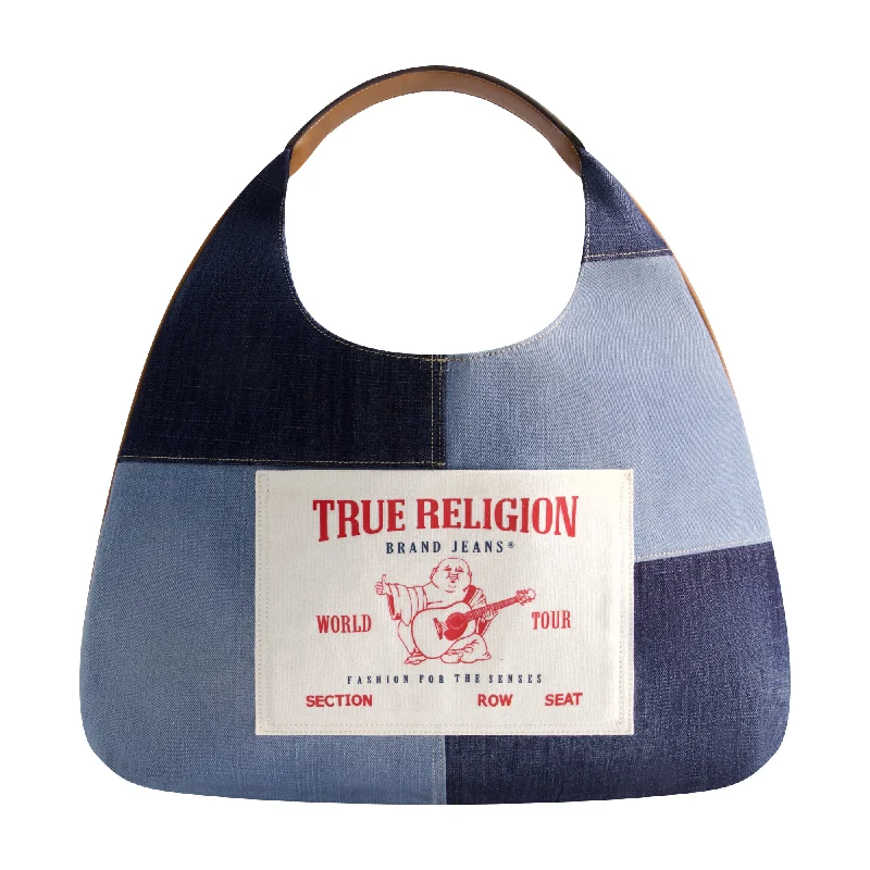 True Religion Patchwork Denim Large Hobo