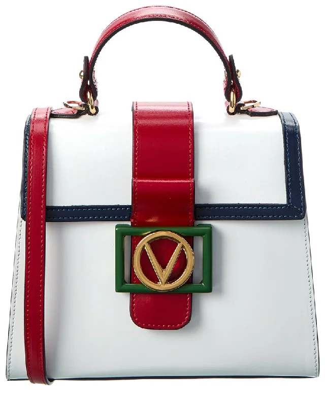 Valentino by Mario Valentino Betty V Emblem Leather Satchel