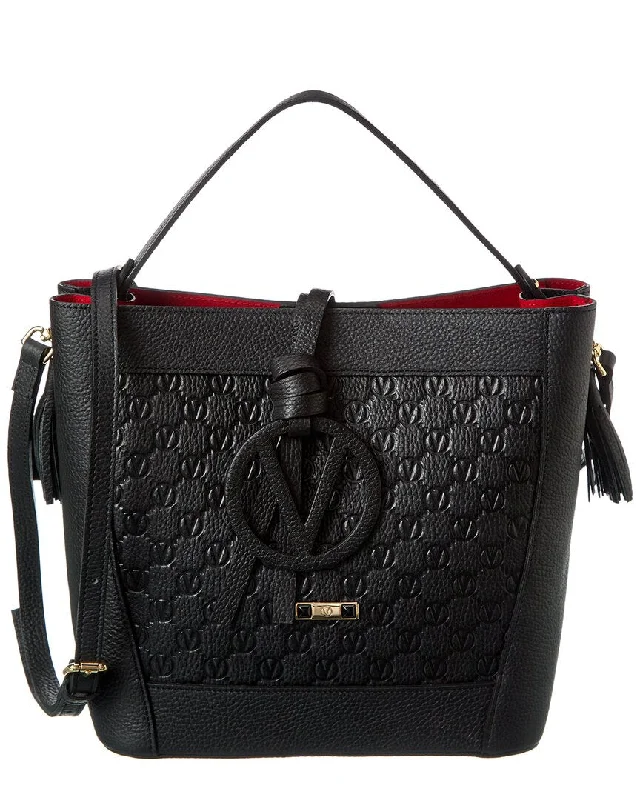 Valentino by Mario Valentino Callie Medallion Leather Shoulder Bag